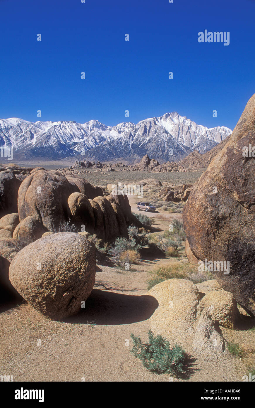 Alabama Hills Movie Flat area with Lone Pine Peak in the distance Sierra Nevada Mountains
