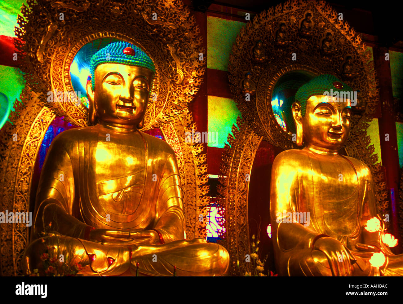 Buddhist temple statues in China Stock Photo Alamy