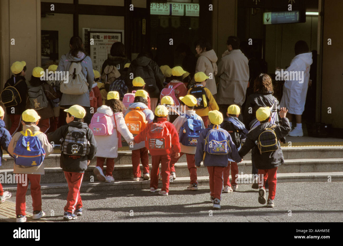 Japan Tokyo Ueno Park School children on visit to Museums Stock Photo ...