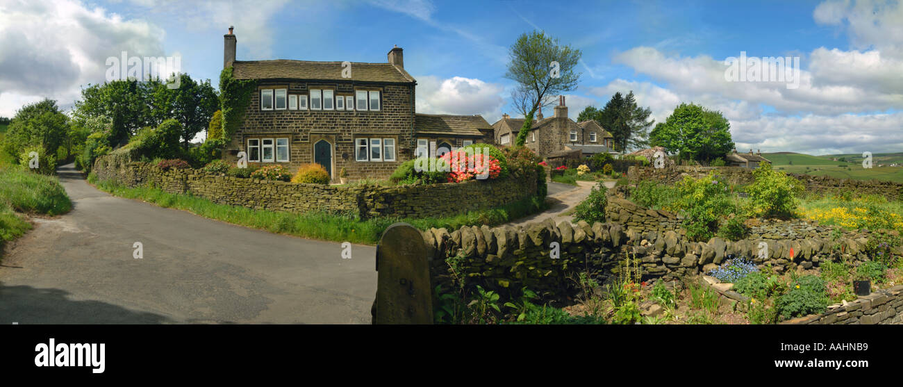 Marsden valley West Yorkshire England UK Europe farm cottage Stock