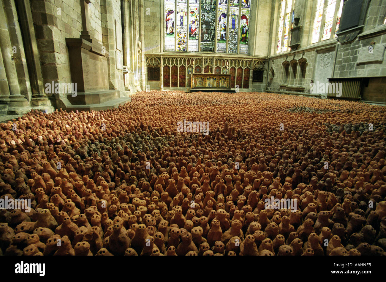 40000 terracotta figures inside St Mary s church in Shrewsbury Shropshire UK. Stock Photo