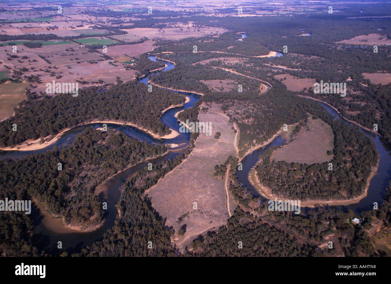 Aerial Of Murray River Australia Stock Photo Alamy