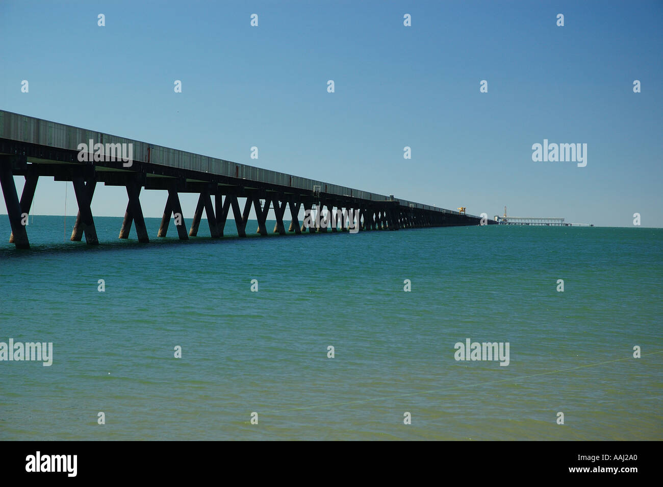 Long sugar loading jetty fishing location Lucinda Queensland Stock