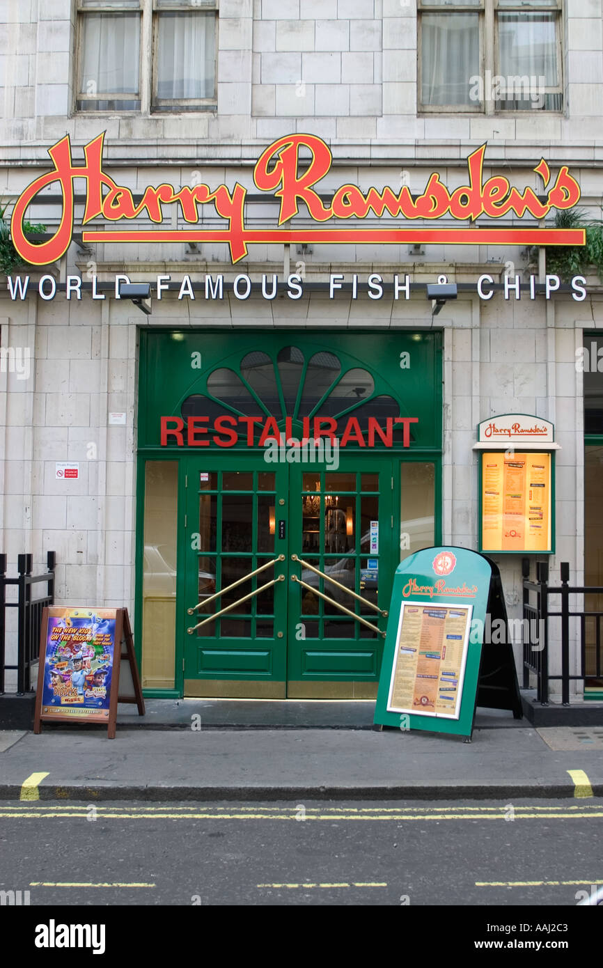Harry Ramsdens World Famous Fish and Chips London England UK Stock Photo