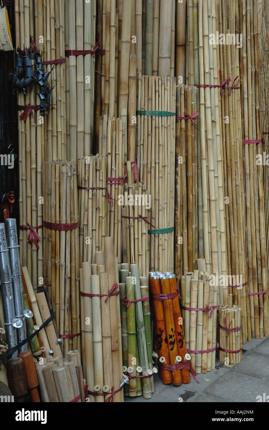 hanoi bamboo street Stock Photo Alamy