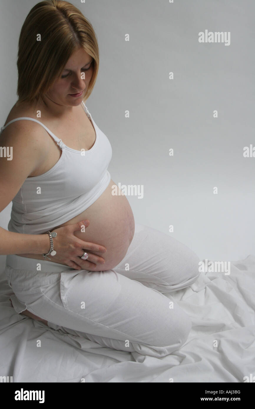 An artistic portrait of an expectant mum. Stock Photo