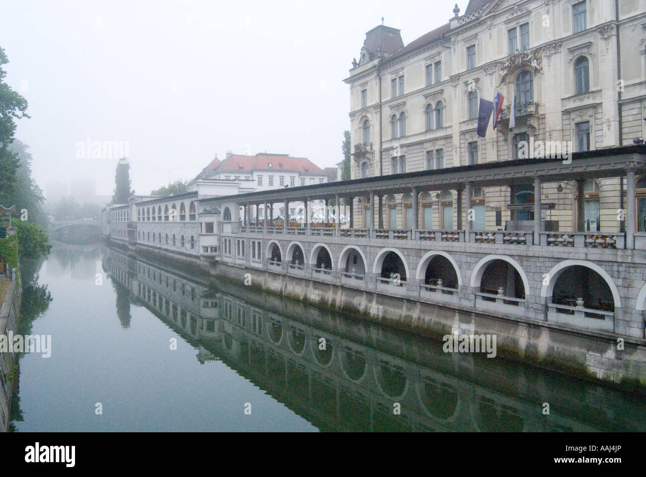 Colonnades Ljubljana Slovenia Stock Photo
