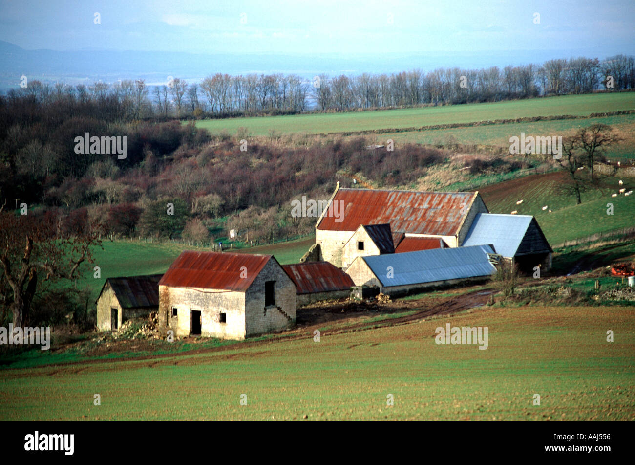 An abandoned Farm near Winchcombe Cotswold Hills England Stock Photo