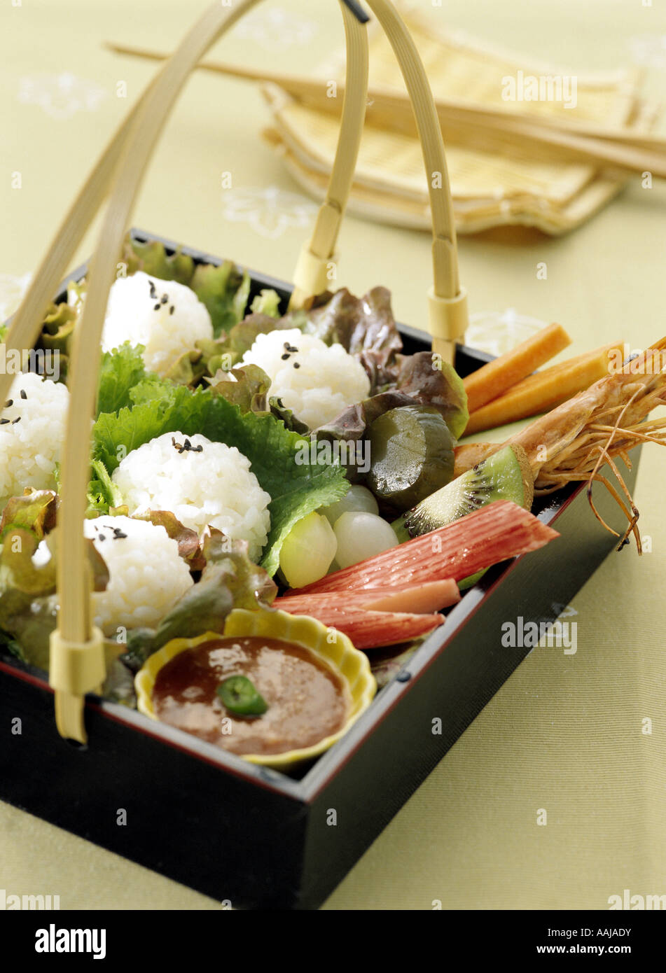 Rice ball lunch box Stock Photo Alamy