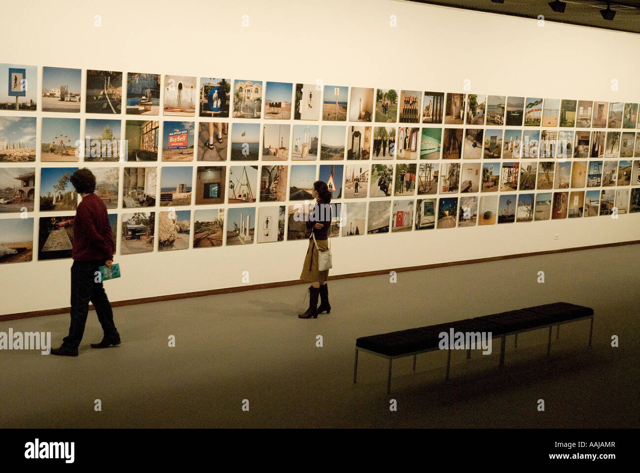 People at Real museum of fine arts photographic magnum photographer exhibition Bruxelles Belgium Stock Photo