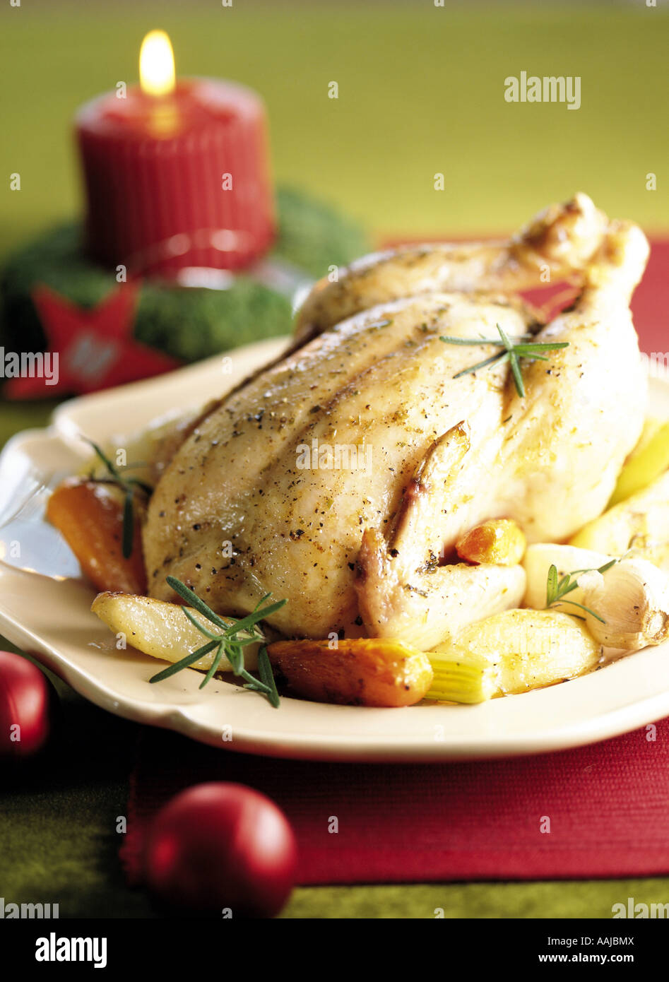 roasted chicken with seasonings Stock Photo Alamy