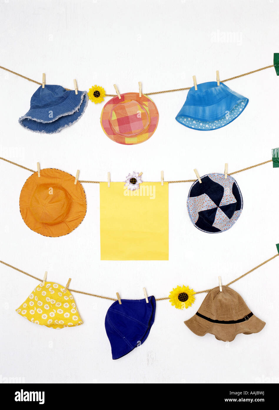 caps hung on rope Stock Photo - Alamy