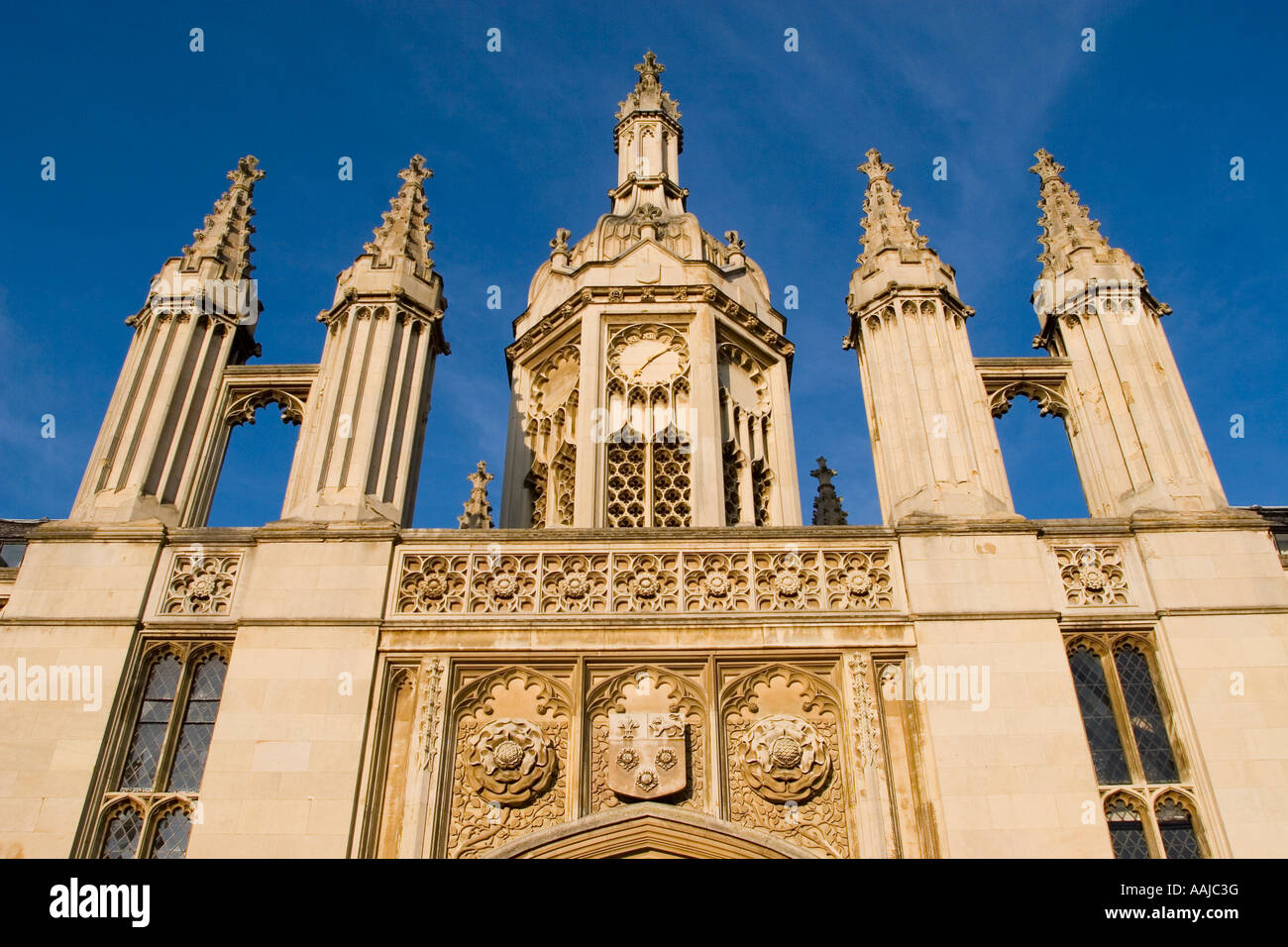 Kings College entrance Cambridge University England Stock Photo