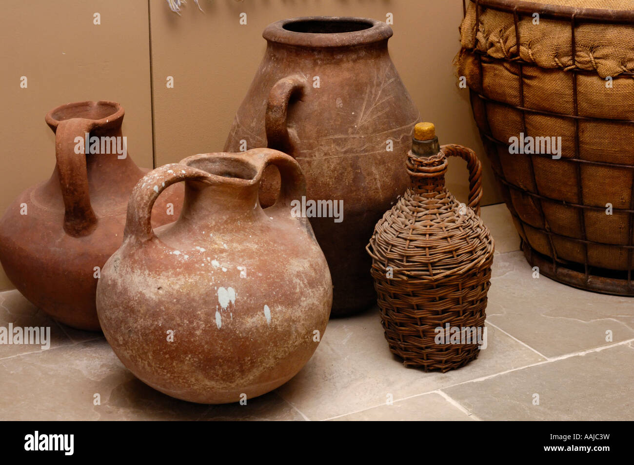 Ceramic pots and jugs Cyprus Wine Museum Pottery Stock Photo Alamy