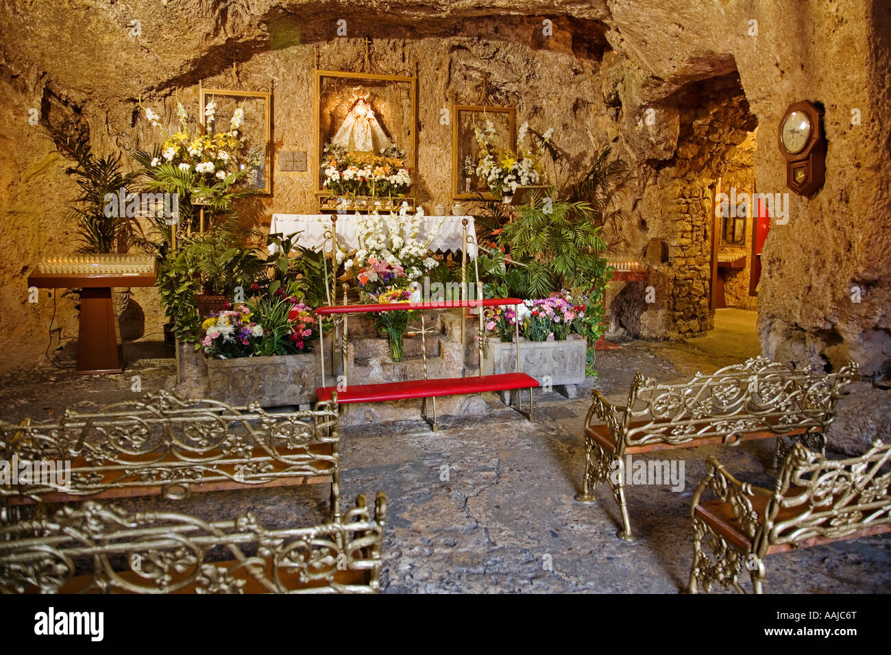 hermitage of the virgin of la peña in the white town of mijas Malaga coast of the sun Andalusia Spain Stock Photo