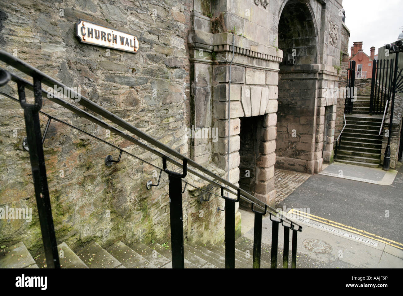 City walls at the junction of Church Wall and Street Within
