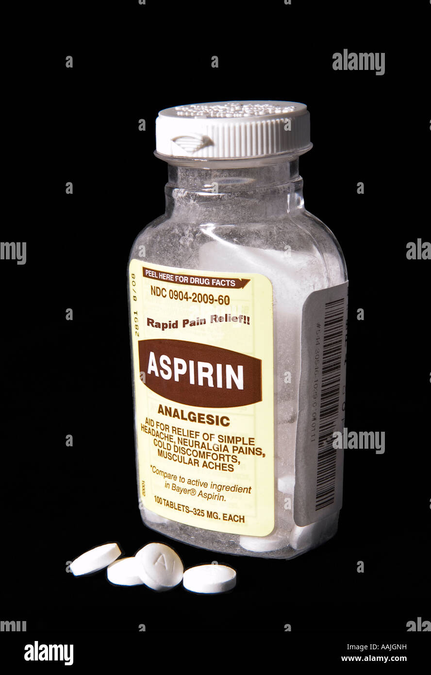 Closeup of Bottle of Aspirin Stock Photo Alamy