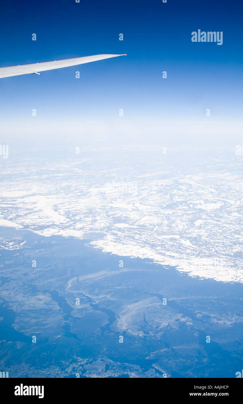 View of northern Canada from aeroplane Stock Photo