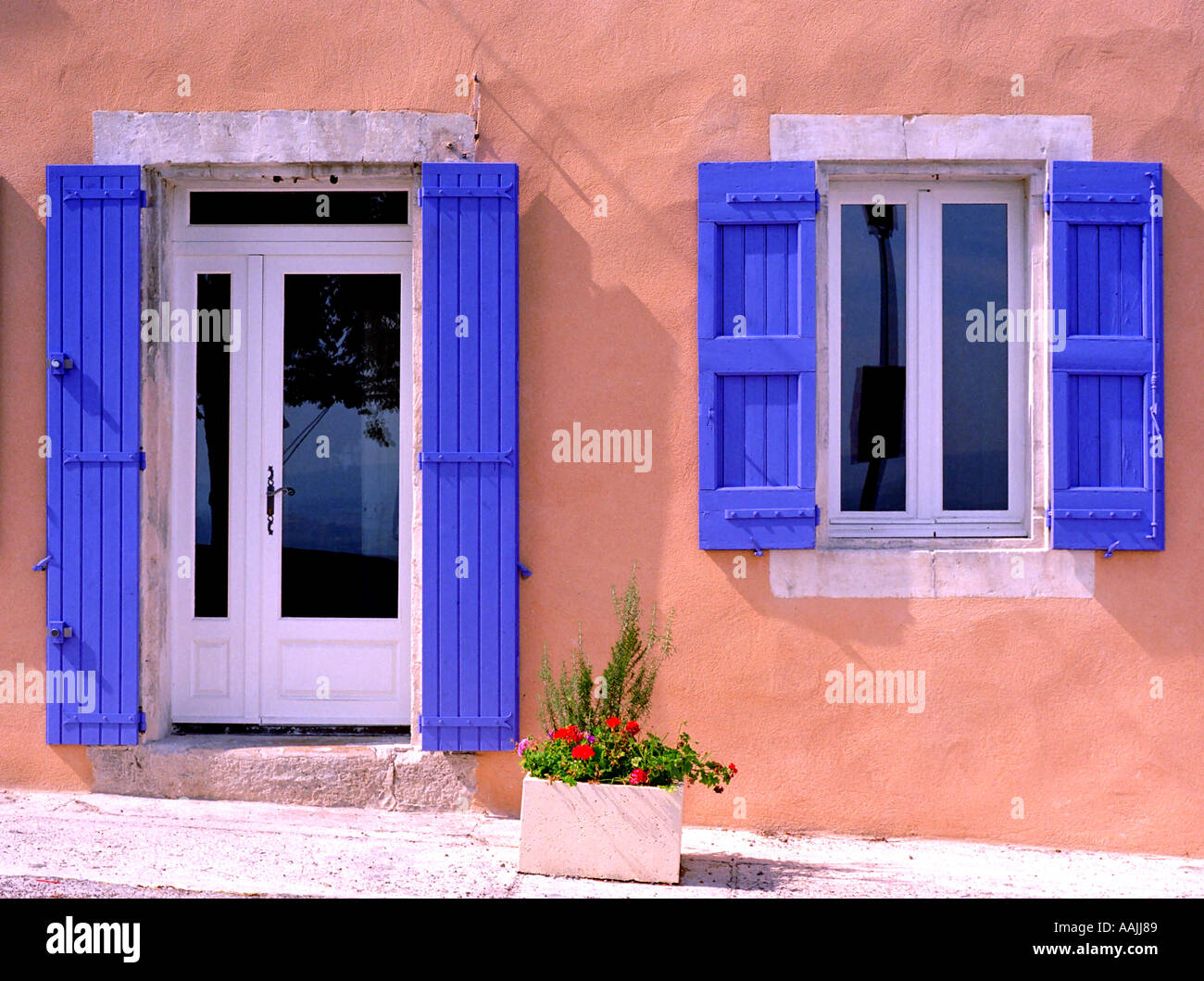 House Front elevation Rousillon Provence Stock Photo
