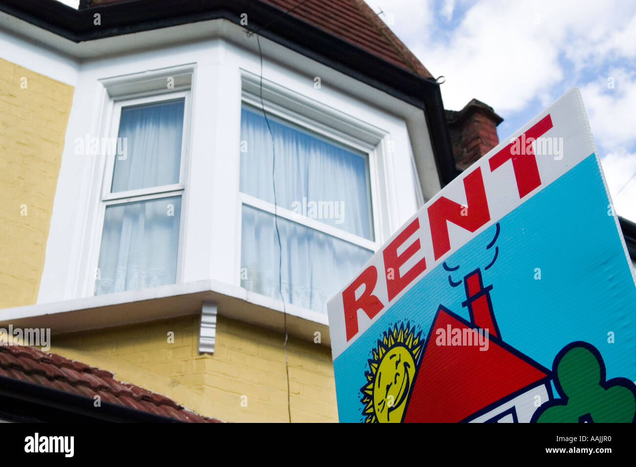 House for rent sign, London, UK Stock Photo
