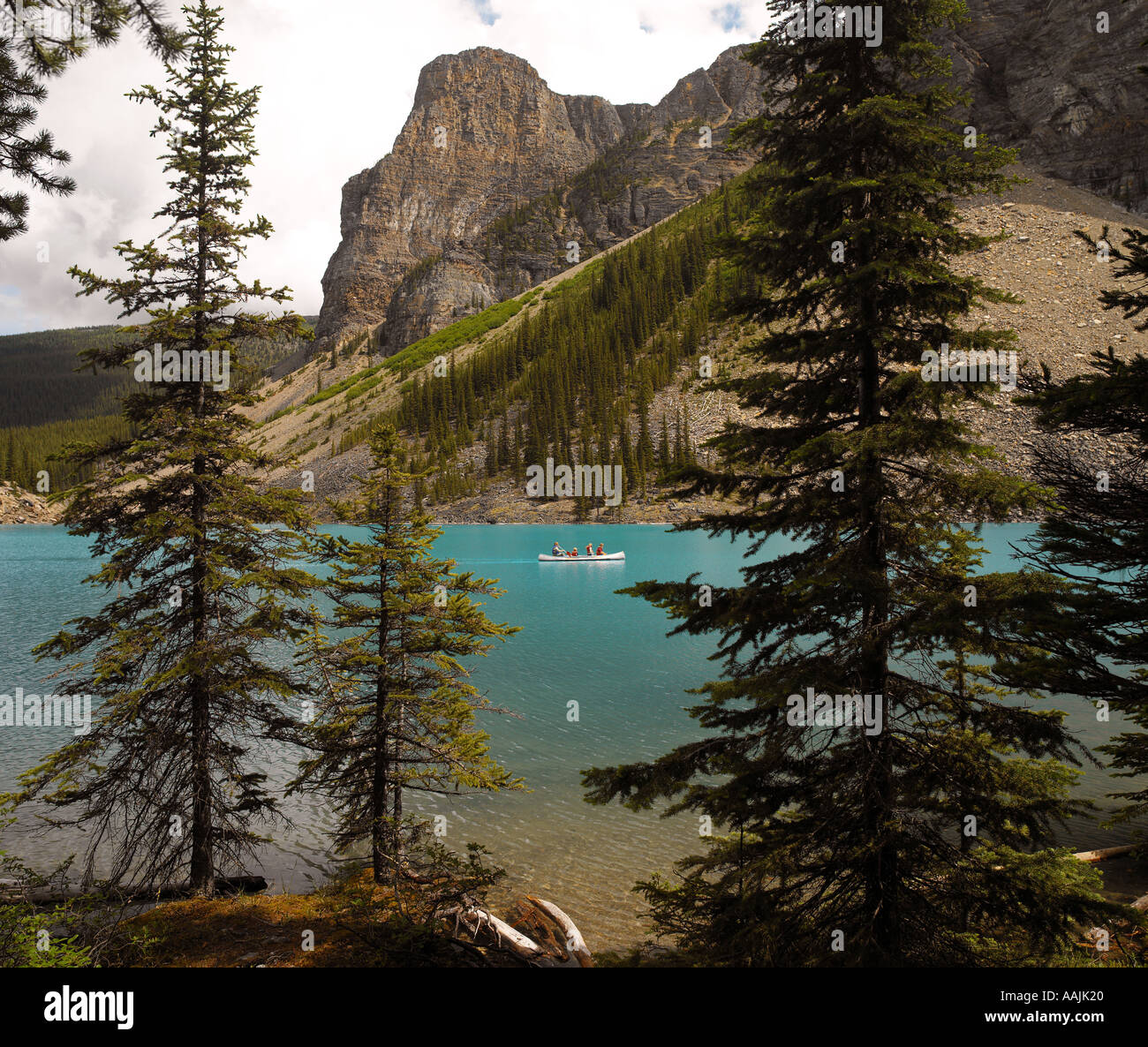 Moraine Lake in Banff National Park, Canada Stock Photo