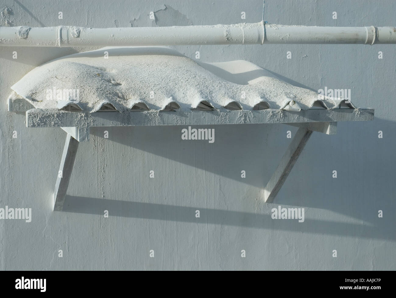 kaolin residuous in a roof Stock Photo