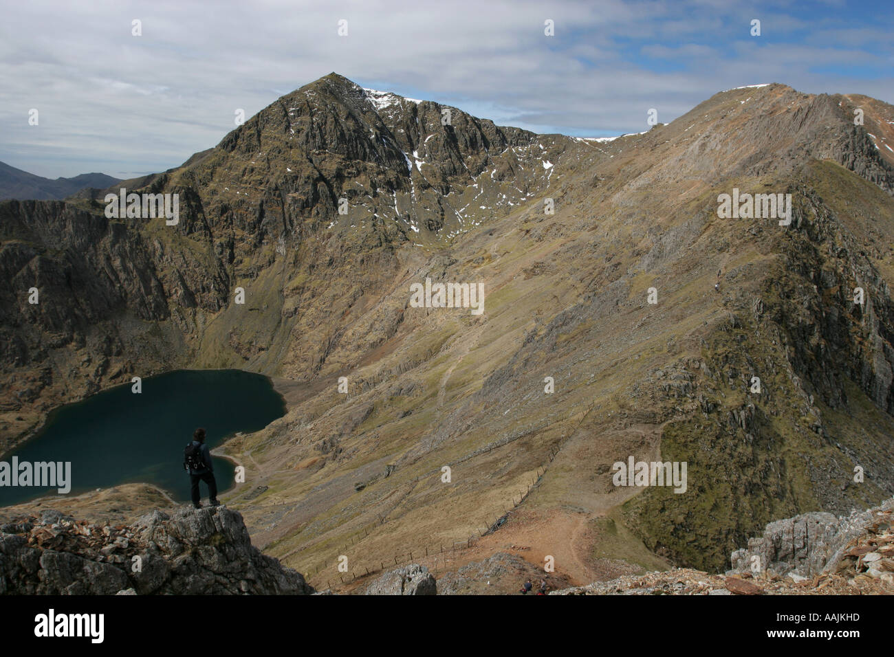 Snowdon Summit Viewed From Crib Goch Stock Photo 7225436 Alamy