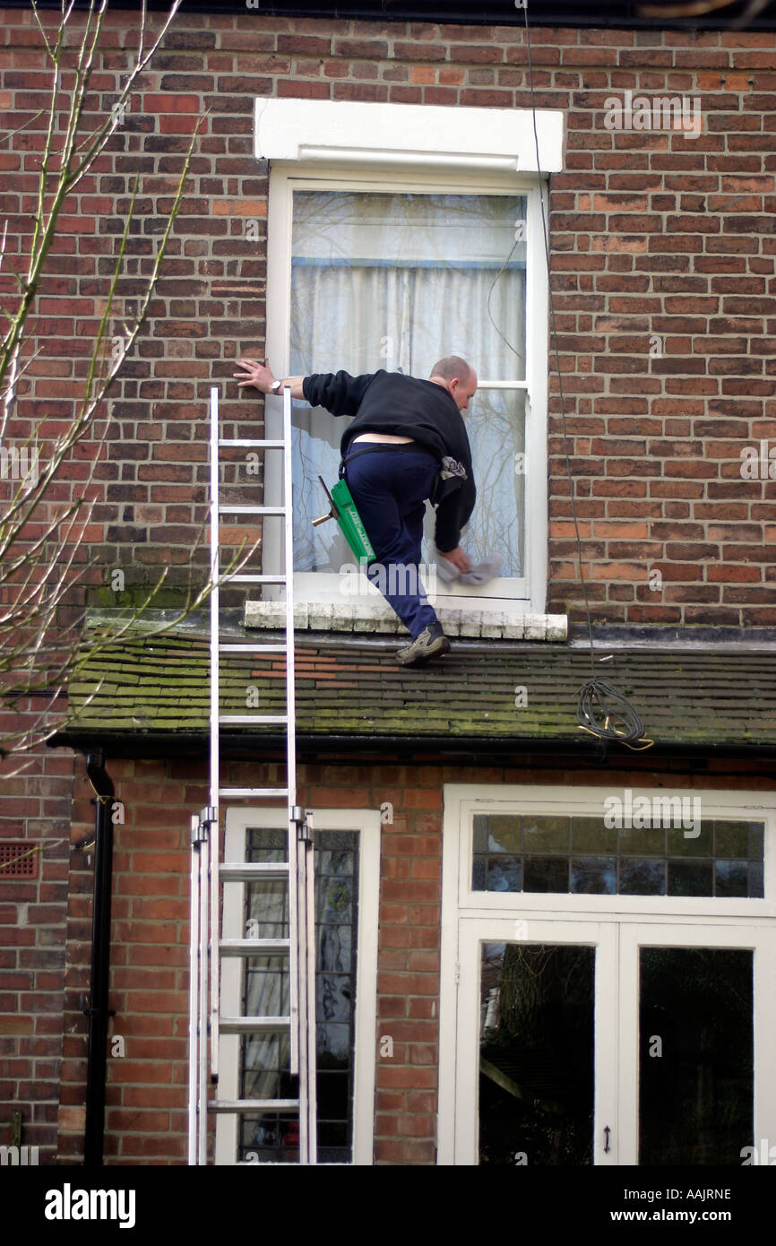 Self employed window cleaner hires stock photography and images Alamy