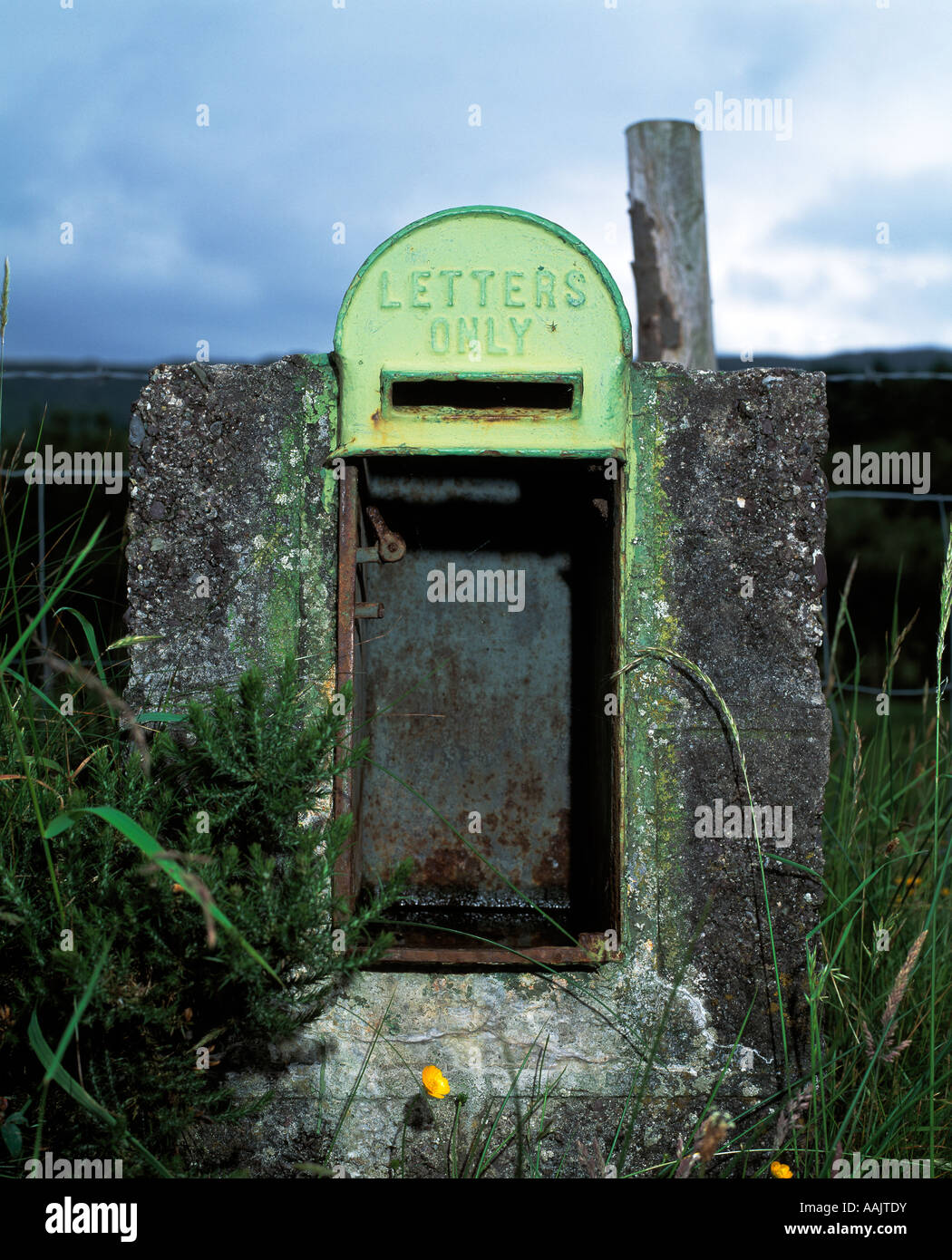 county cork, ireland, abandoned postal letter box in rural ireland