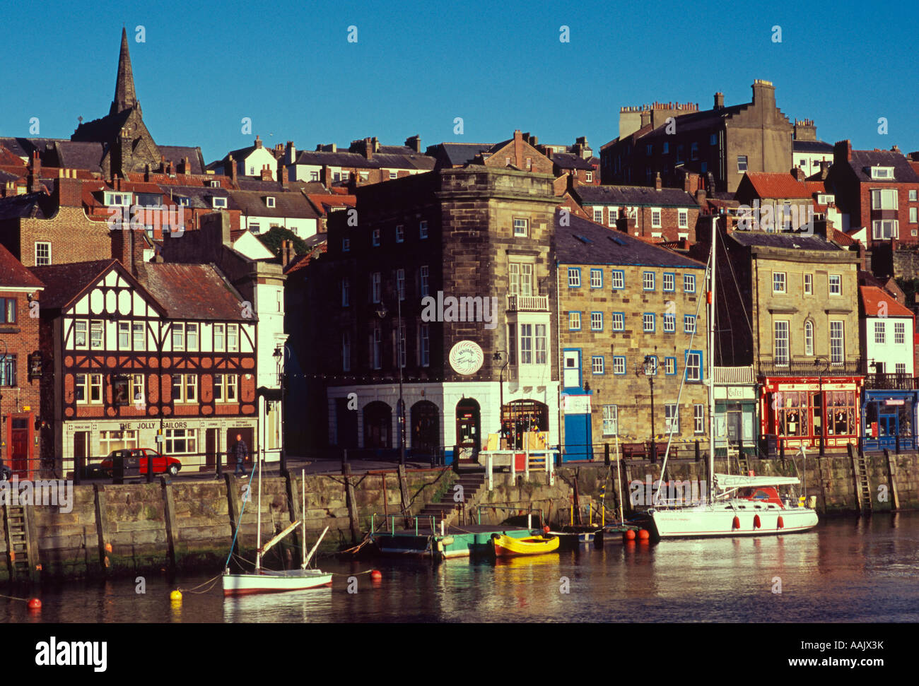 whitby north yorkshire coast early morning england uk gb Stock Photo ...