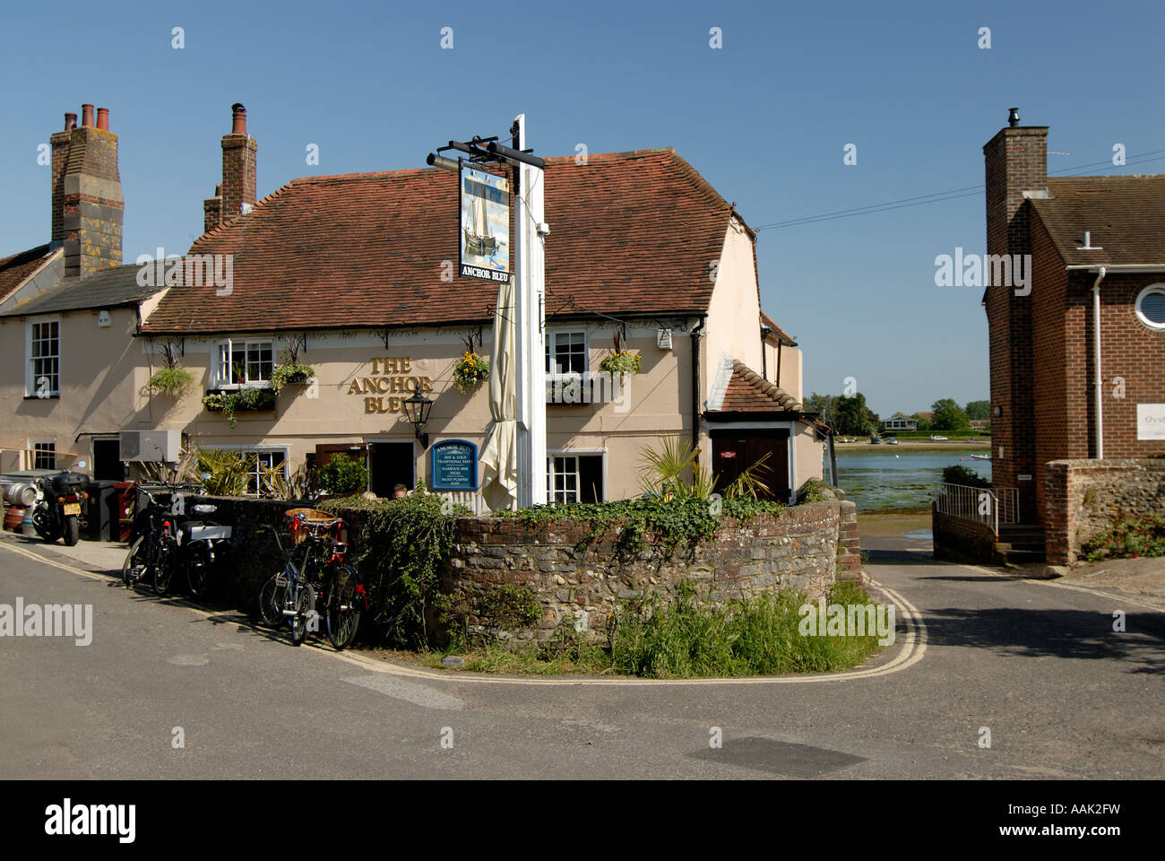 The Anchor Bleu Public house at Bosham West Sussex UK Stock Photo - Alamy