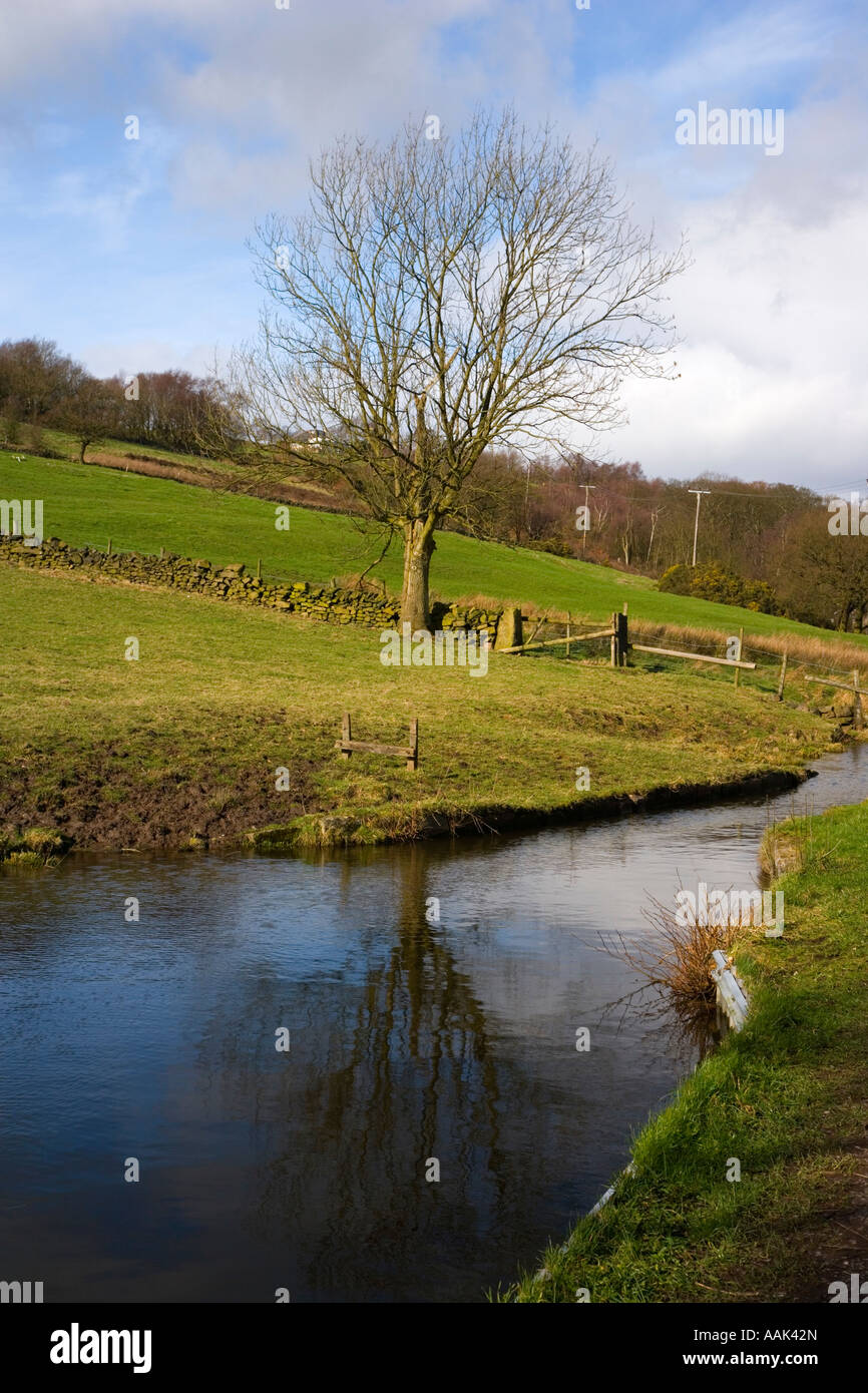 View of the Peak Forest Canal at Marple Ridge near Stockport in