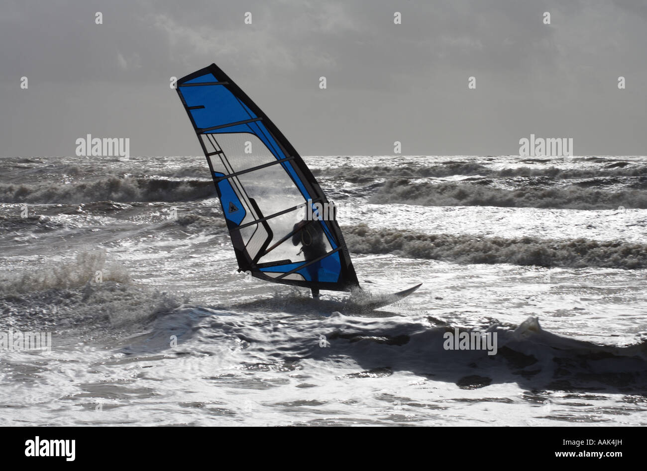 Windsurfing In The English Channel Stock Photo Alamy