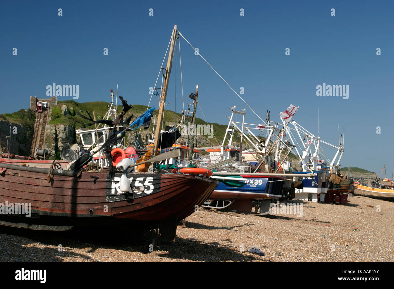 Hastings, Fishing Boats Stock Photo Alamy