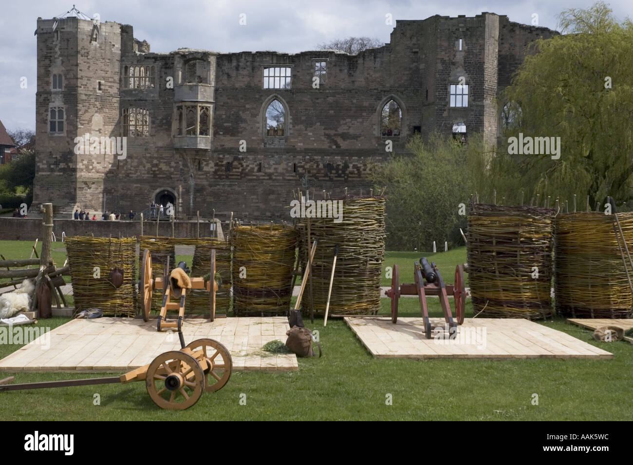 Photo of English civil war re-enactment at Newark Castle, Nottingham. Stock Photo