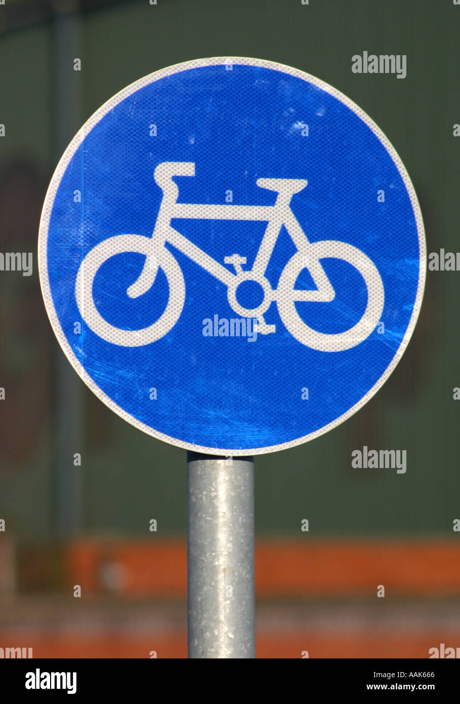 Bicycle lane sign Manchester UK Stock Photo Alamy