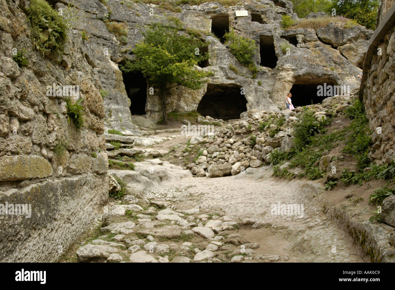 Crimea, Bahcisaraj, Cufut-Kale, cave city Stock Photo