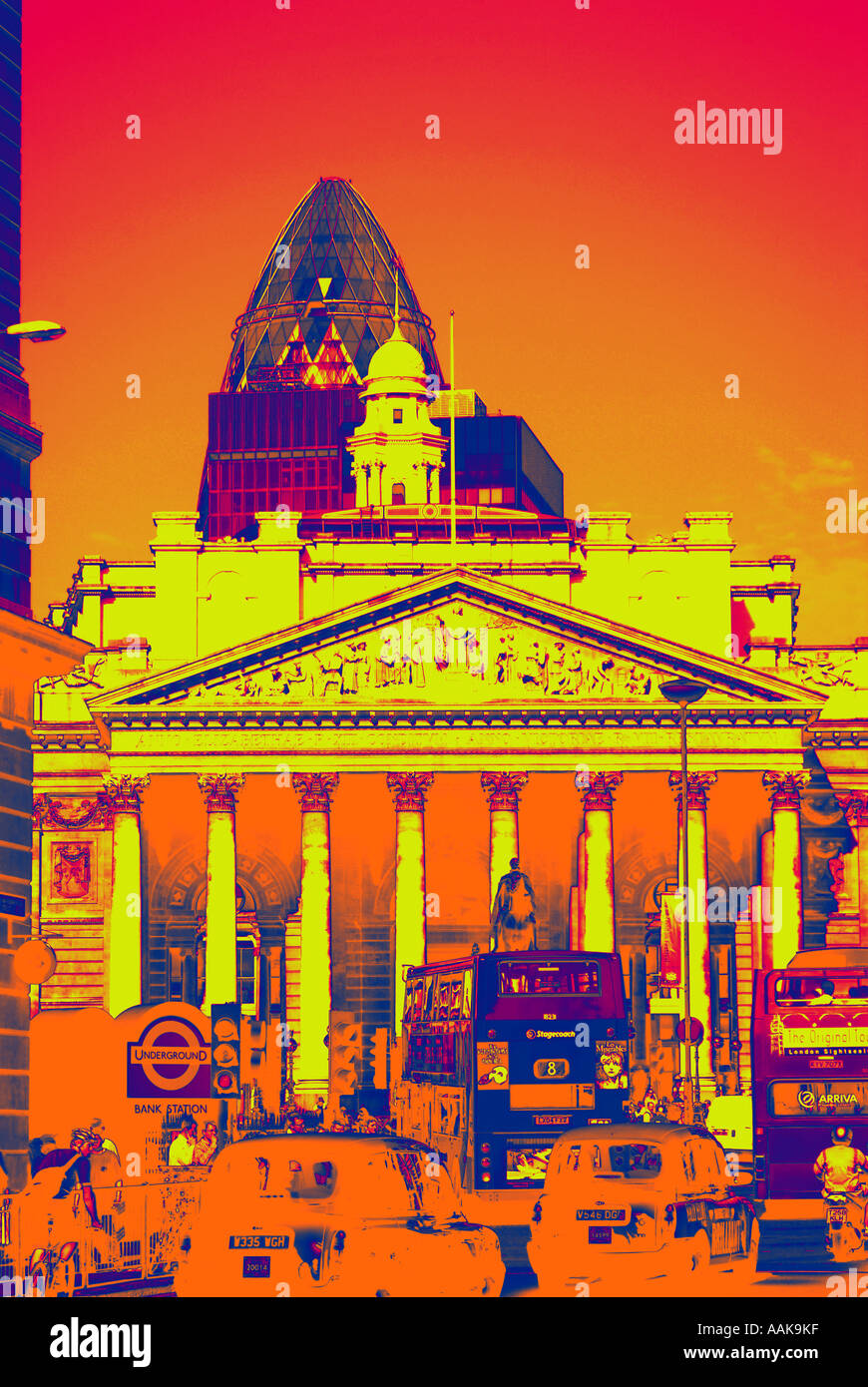 Abstract image of differing architectural styles from different eras in