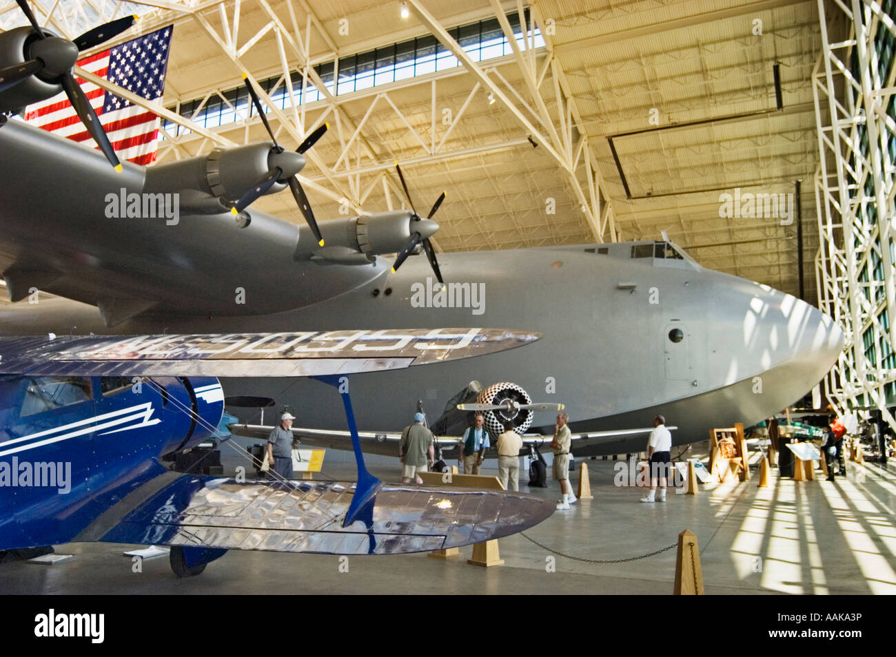 Howard Hughs Spruce Goose jumbo airplane at the Evergreen Aviation Museum in McMinnville Oregon Stock Photo