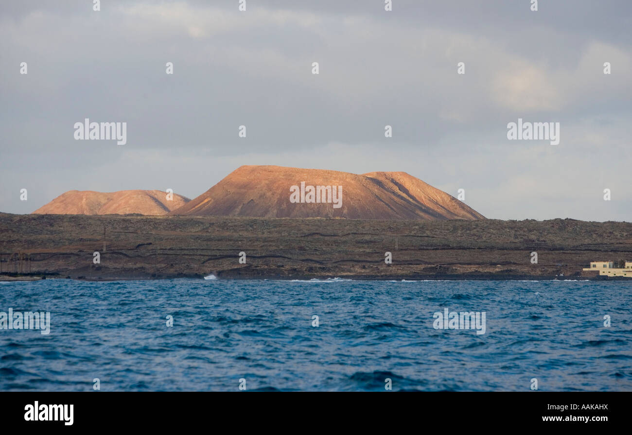 Calderas near Corralejo on the north ends of Fuertuventura Island in the Canaries Stock Photo