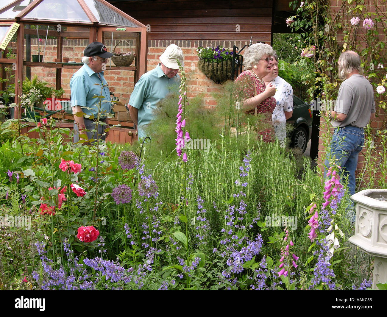 Open gardens in village Stock Photo - Alamy
