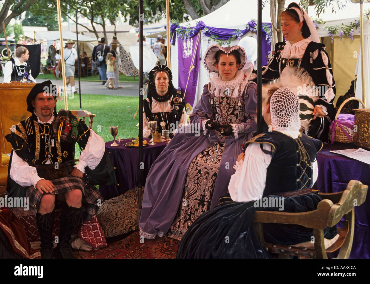 Scottish Games Pleasanton California reenactors depict Court of Mary