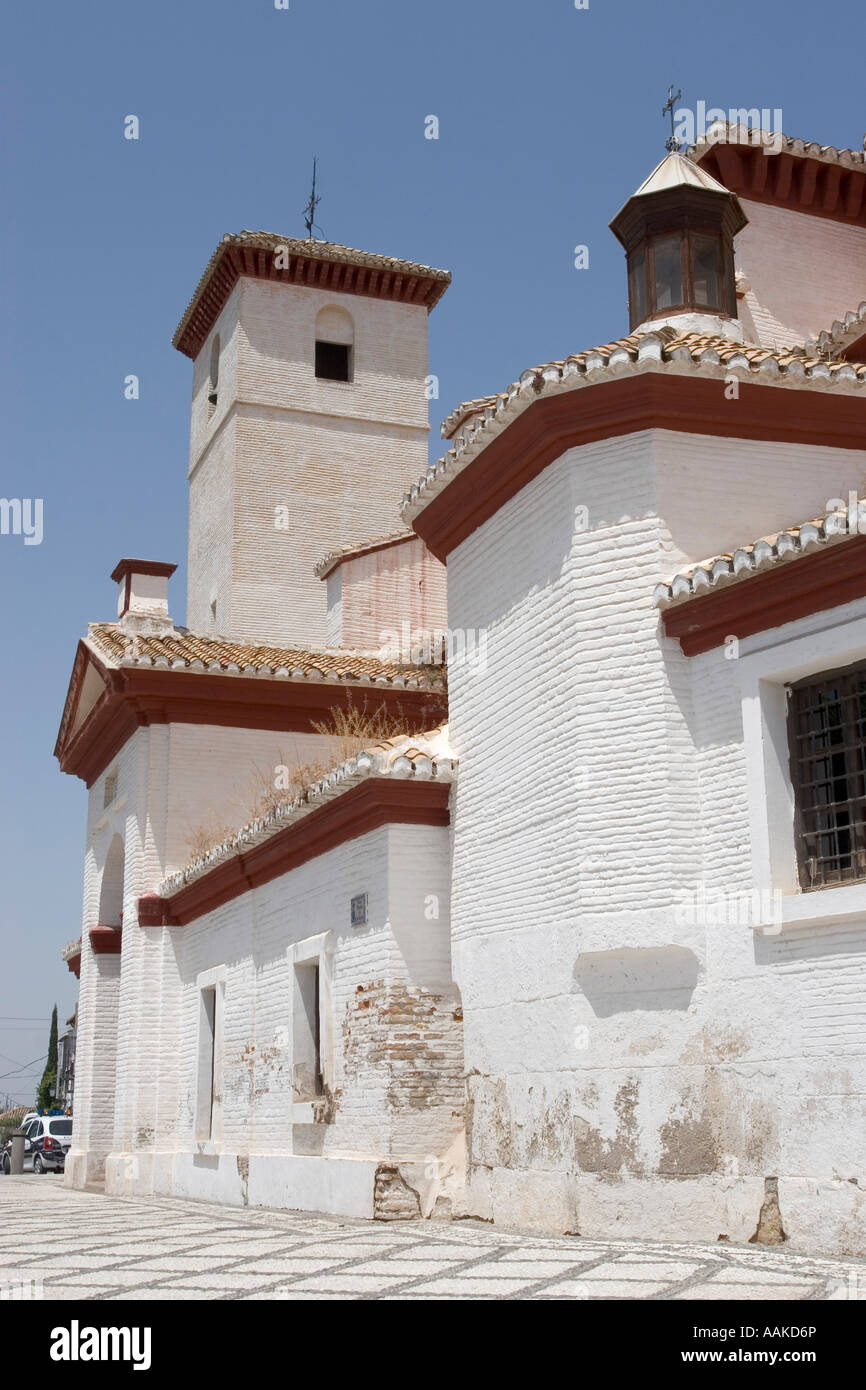 Plaza Mirador de San Nicholas in the historic streets of the Albayzín Granada Andaucía Spain Stock Photo