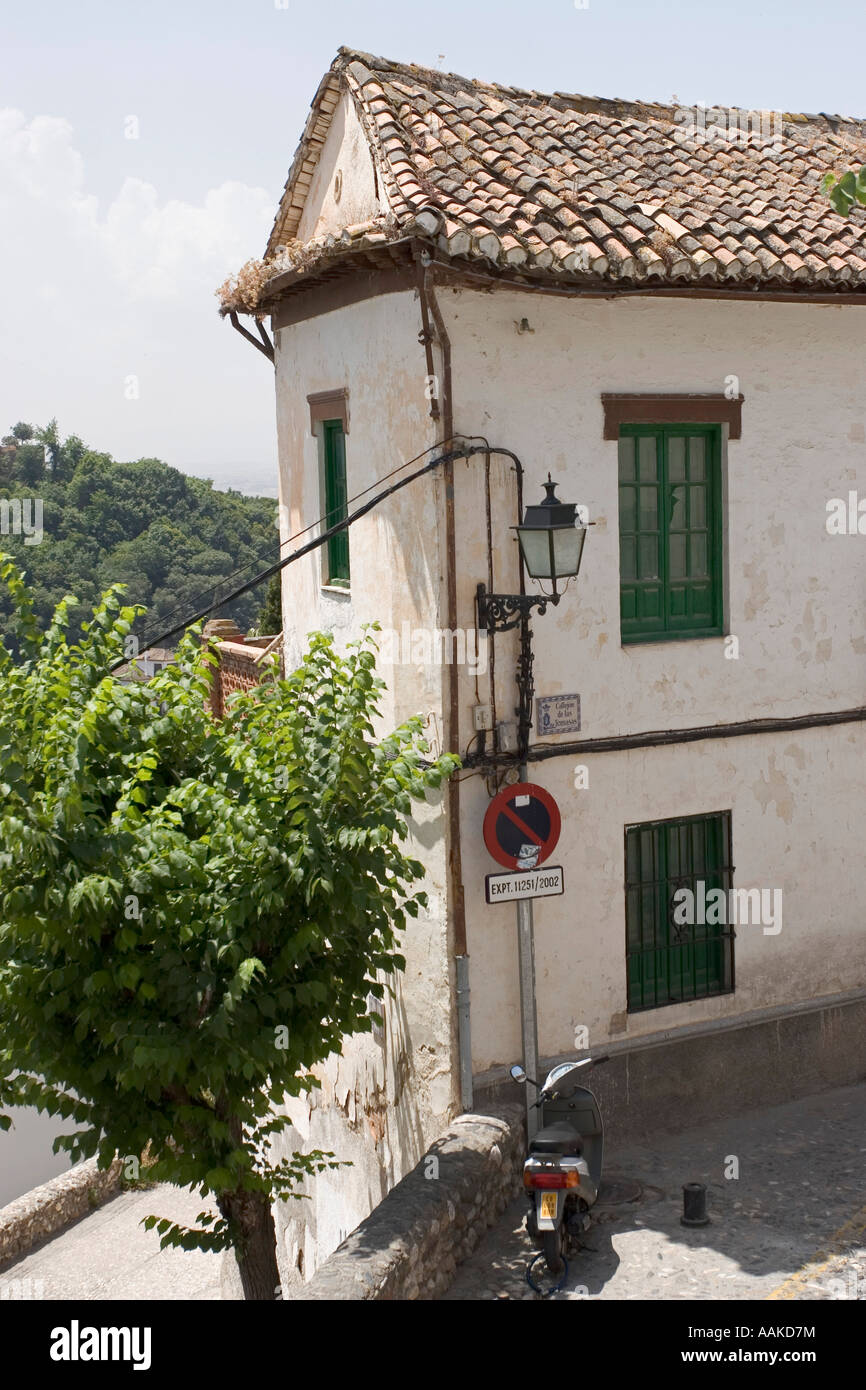 Historic streets of the Albayzín Granada Andaucía Spain Stock Photo