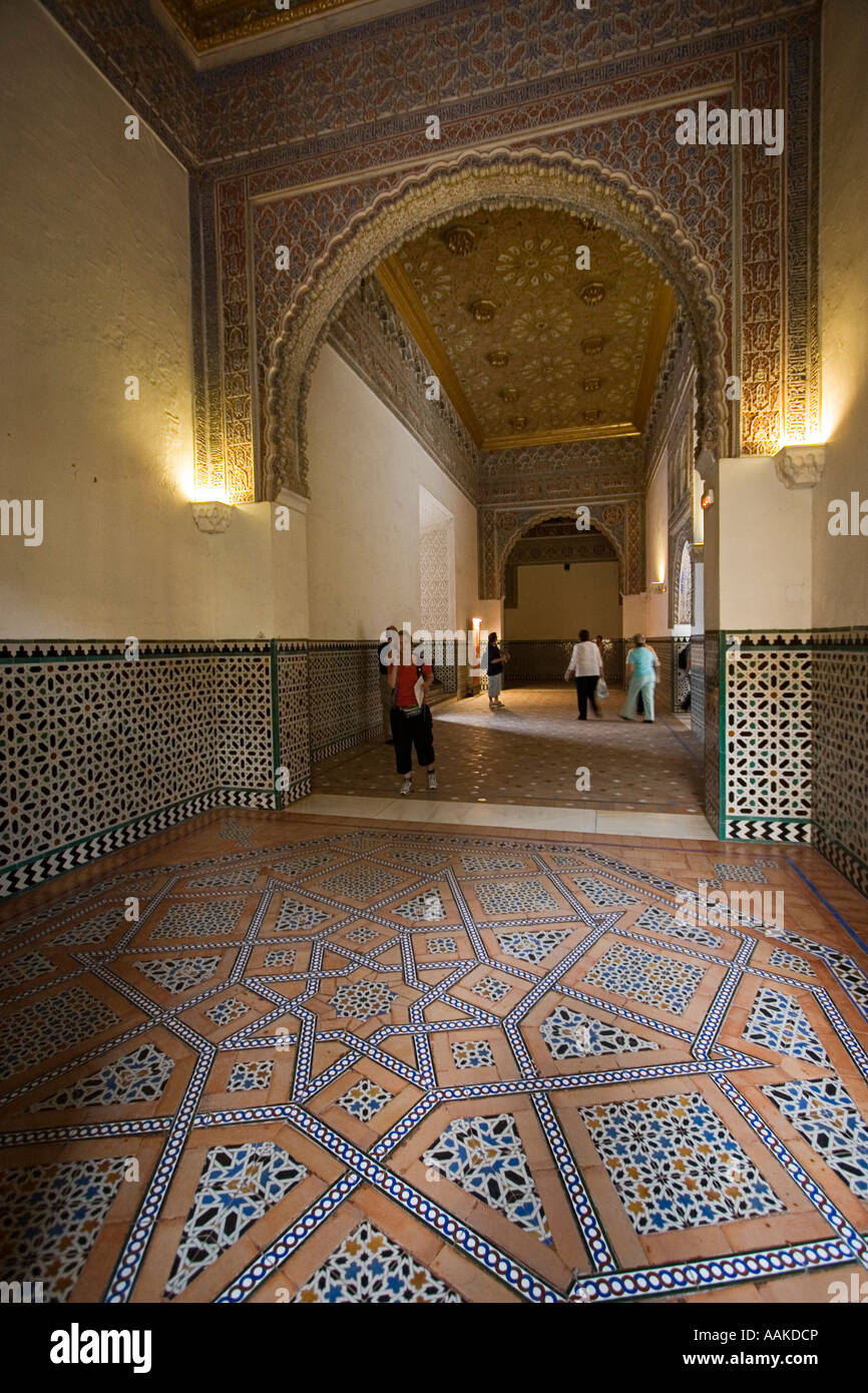 Interior rooms at Real Alcazar of Seville Andalucia Spain Stock Photo