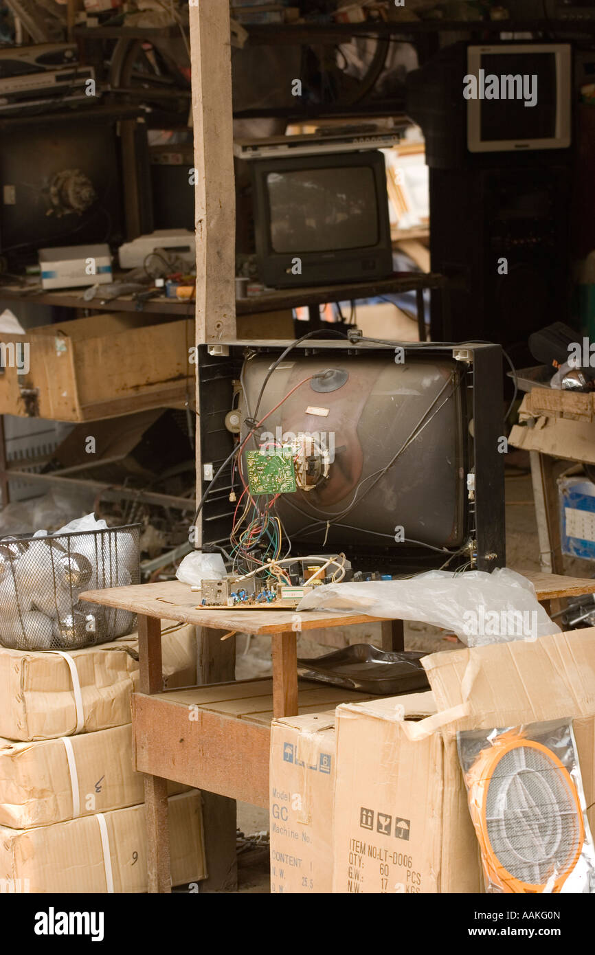Television repair shop Luang Prabang Laos Stock Photo Alamy