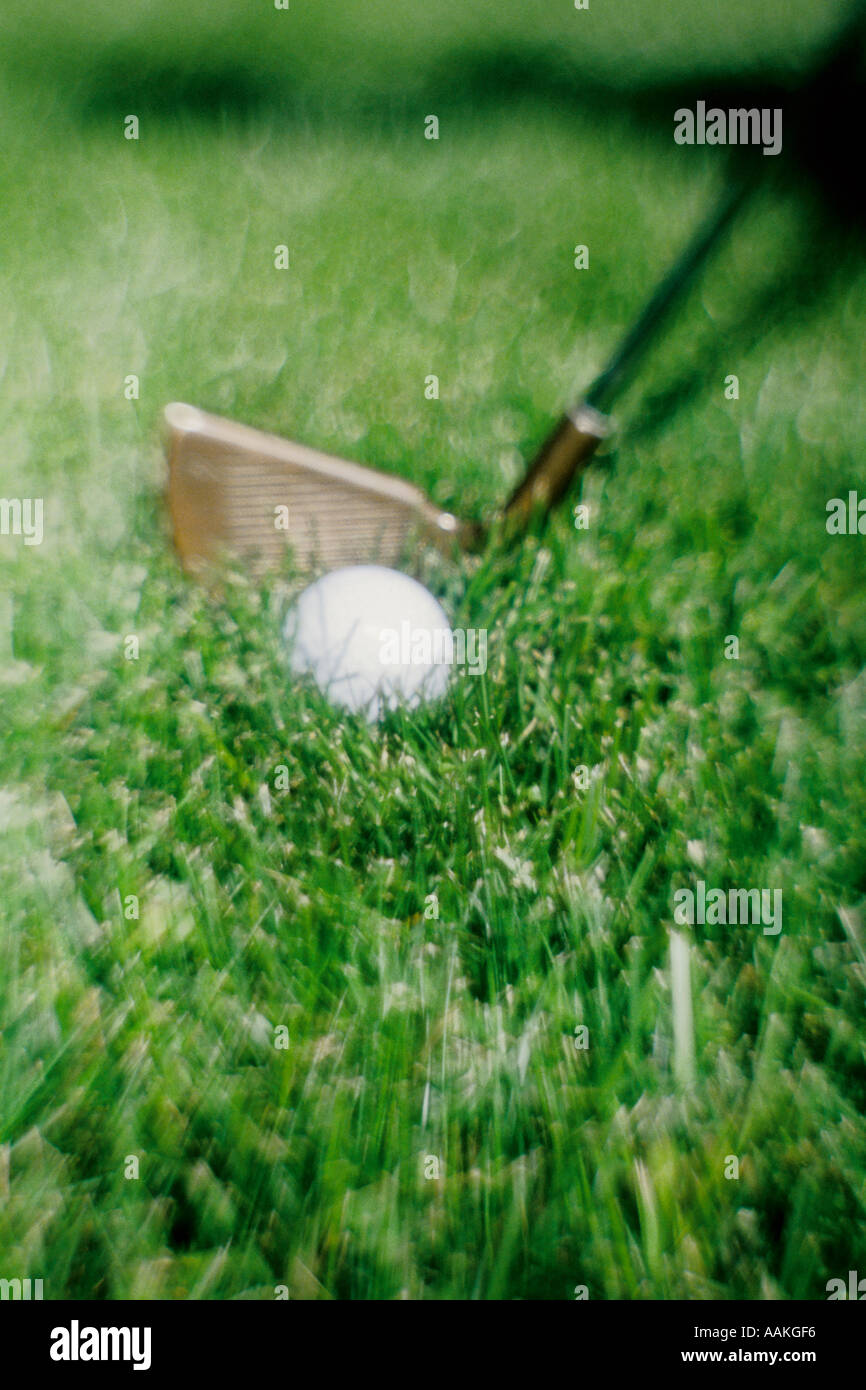 Golf iron club and ball Stock Photo Alamy