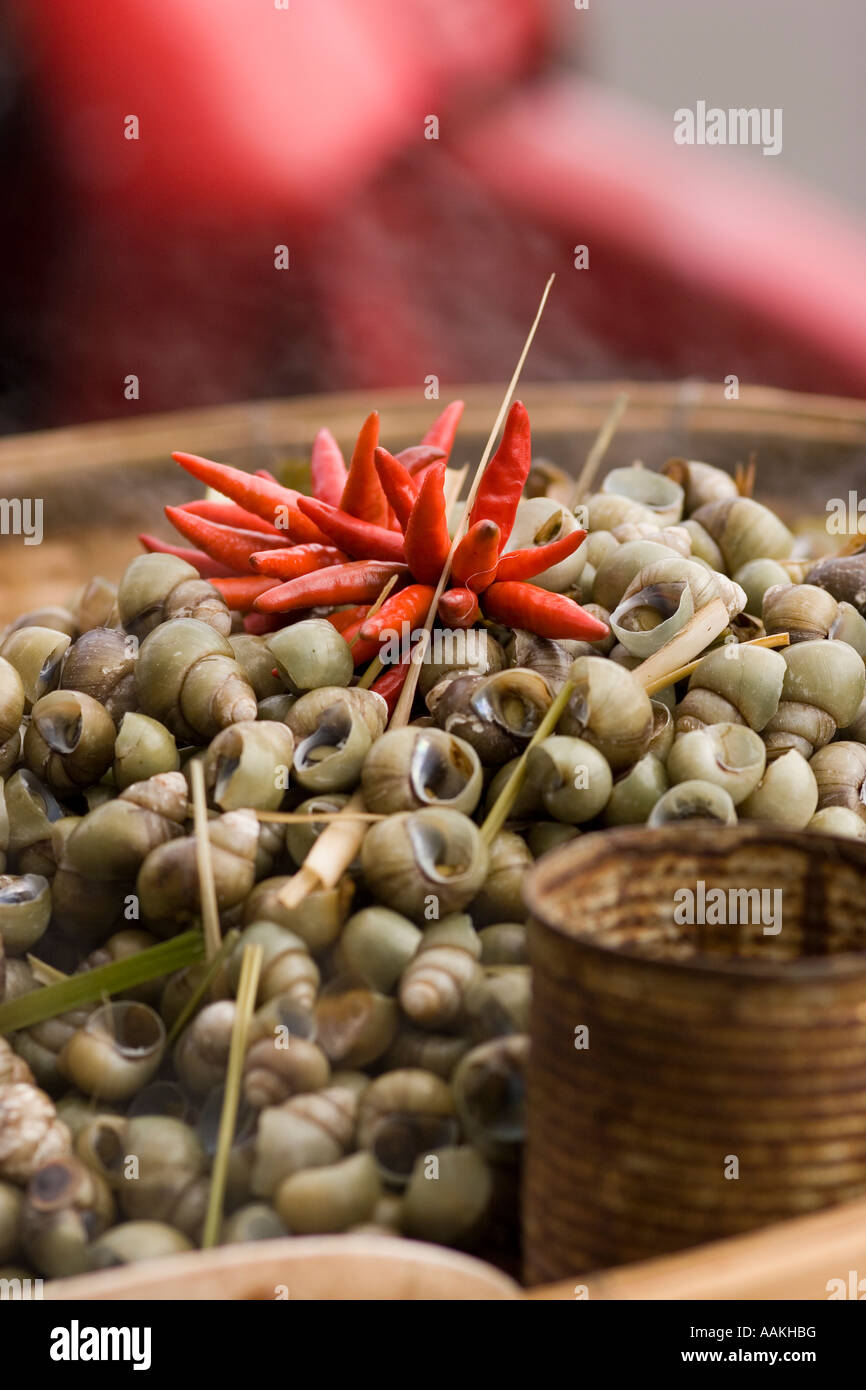 Roasted snails with chilli Phnom Penh Cambodia Stock Photo Alamy