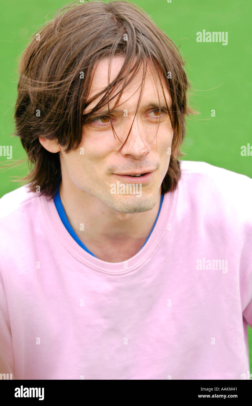 Turner Prize winning artist Jeremy Deller pictured at The Guardian Hay Festival 2005 Hay on Wye Powys Wales UK Stock Photo