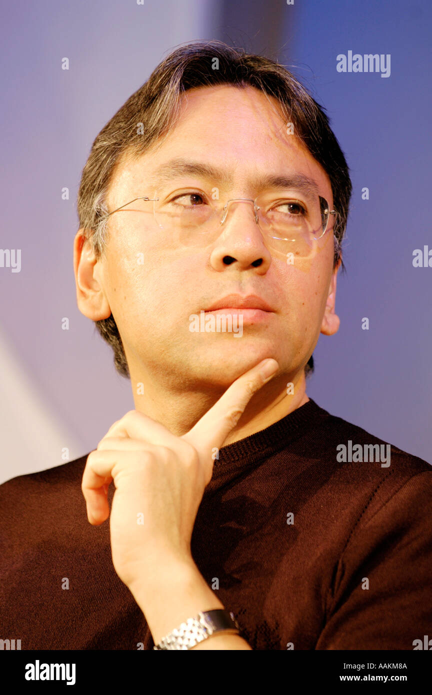 Kazuo Ishiguro author of the THE REMAINS OF THE DAY pictured at The Guardian Hay Festival 2005 Hay on Wye Powys Wales UK Stock Photo